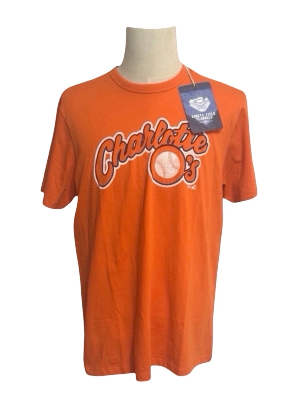 Ebbets Field Flannels Orange Short Sleeve Tee Orioles Design